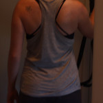 Back view of the Aventura tank with vaasa sports bra and hamilton sweatpant II from Fabletics