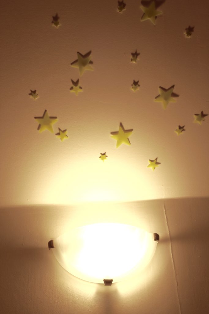 Charging up our glow stars for our night-time reveal